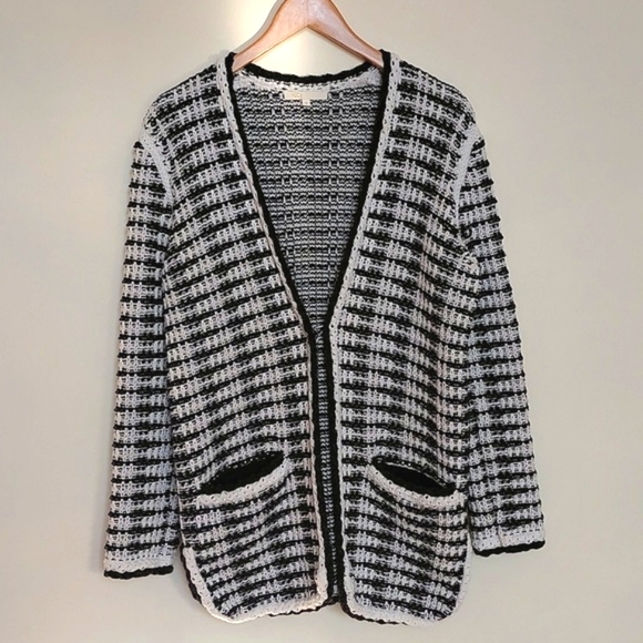 Maje J Striped Cotton-Blend Cardigan - Picture 6 of 15